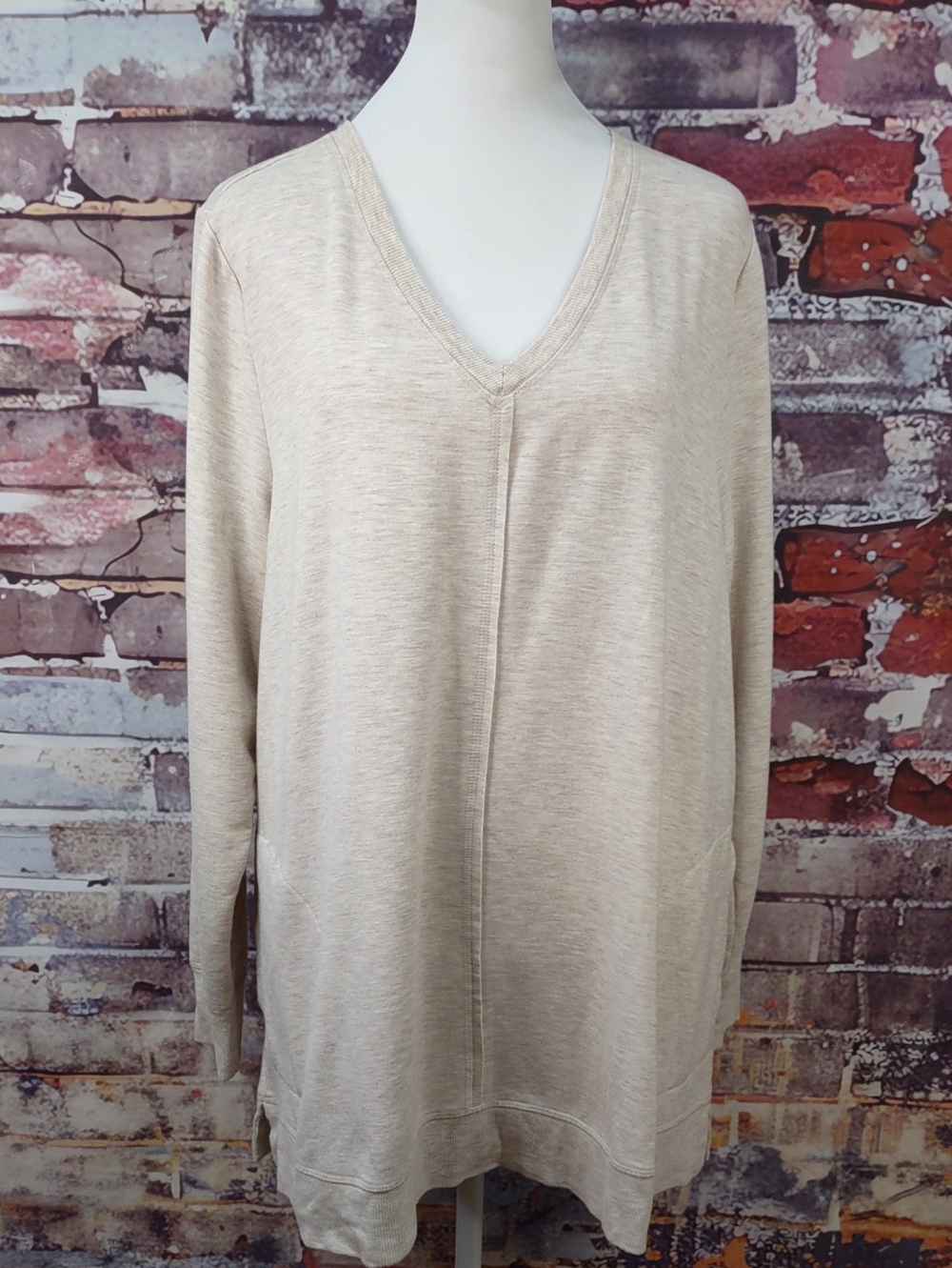 Soft Surroundings V-Neck Long Sleeve Sweatshirt Tunic